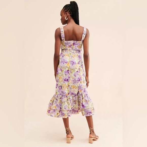 Anthropologie Adelyn Rae Kathleena Eyelet Midi Dress NWOT XS! - Picture 2 of 6